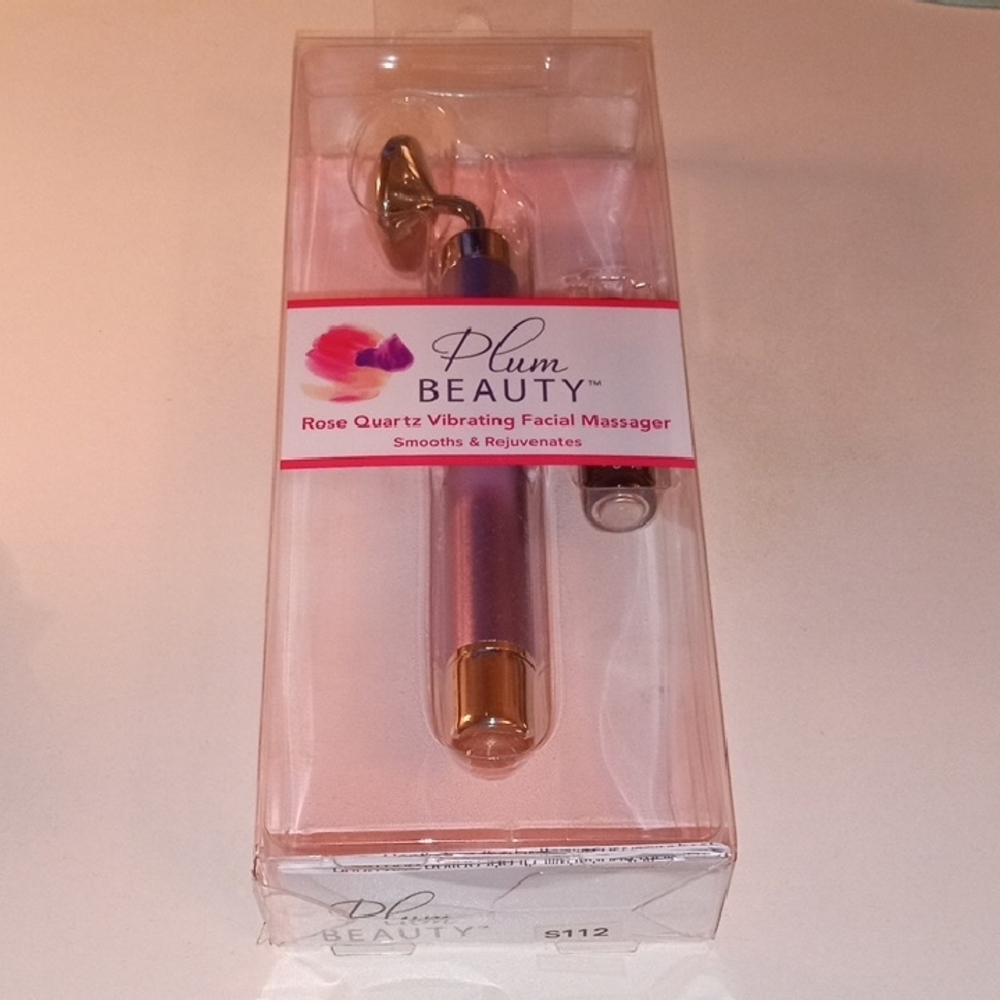 Rose Quartz Facial Massager - Pink and Gold